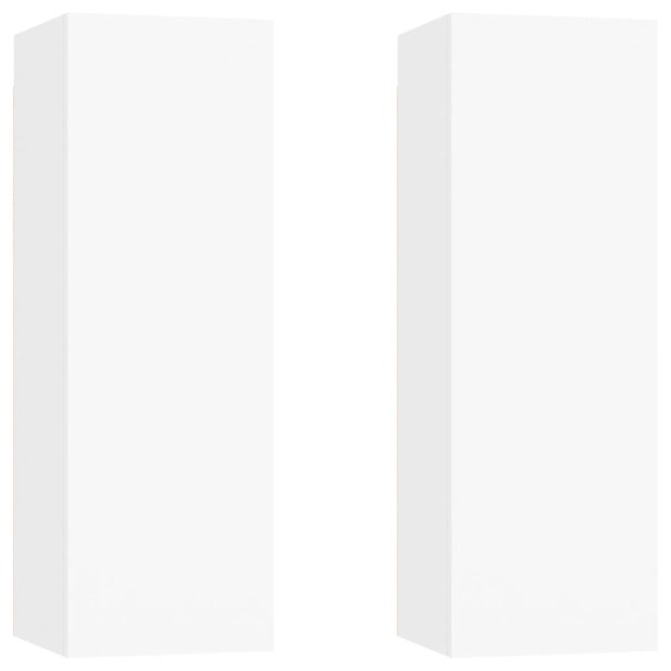 2 db fehér szerelt fa TV-szekrény 30,5 x 30 x 90 cm - utánvéttel vagy ingyenes szállítással