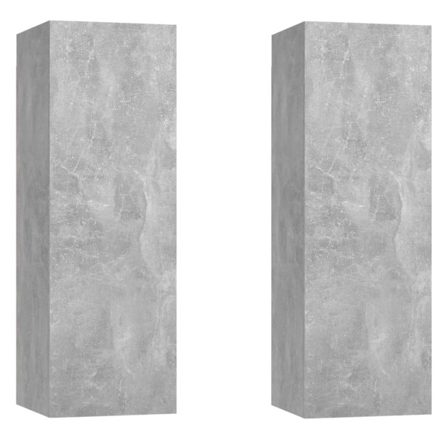 2 db betonszürke szerelt fa TV-szekrény 30,5 x 30 x 90 cm - utánvéttel vagy ingyenes szállítással