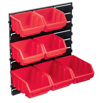 8 darabos piros és fekete tárolódoboz-készlet fali panellel - utánvéttel vagy ingyenes szállítással