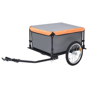 Szürke-narancssárga kerékpár-utánfutó 65 kg - utánvéttel vagy ingyenes szállítással