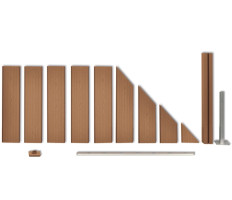 Barna WPC kerítéspanel 105 x (105-185) cm - utánvéttel vagy ingyenes szállítással