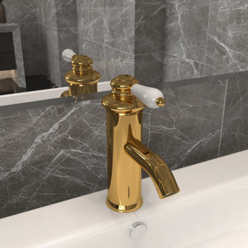 Aranyszínű fürdőszobai mosdócsaptelep 130 x 180 mm - utánvéttel vagy ingyenes szállítással