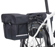 Fekete vízálló dupla kerékpártáska poggyásztartóhoz 35 l - utánvéttel vagy ingyenes szállítással