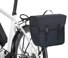 Fekete vízálló egyoldalas kerékpártáska poggyásztartóhoz 21 l - utánvéttel vagy ingyenes szállítással