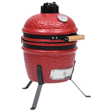 Piros kerámia 2 az 1-ben Kamado grillsütő füstölővel 56 cm - utánvéttel vagy ingyenes szállítással
