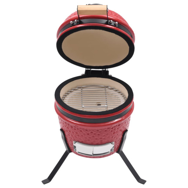 Piros kerámia 2 az 1-ben Kamado grillsütő füstölővel 56 cm - utánvéttel vagy ingyenes szállítással