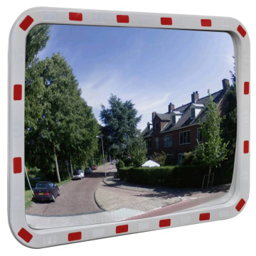 Konvex négyszögletes közlekedési tükör fényvisszaverőkkel 60 x 80 cm - utánvéttel vagy ingyenes szállítással