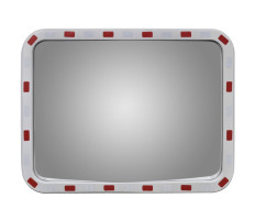 Konvex négyszögletes közlekedési tükör fényvisszaverőkkel 60 x 80 cm - utánvéttel vagy ingyenes szállítással