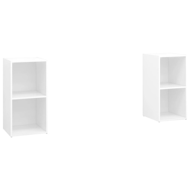 2 db fehér forgácslap TV-szekrény 72 x 35 x 36,5 cm - utánvéttel vagy ingyenes szállítással