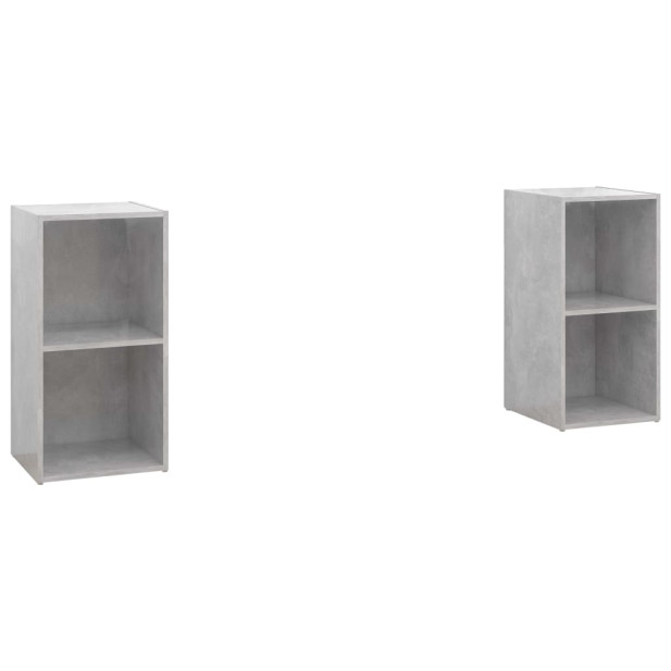2 db betonszürke szerelt fa TV-szekrény 72 x 35 x 36,5 cm - utánvéttel vagy ingyenes szállítással