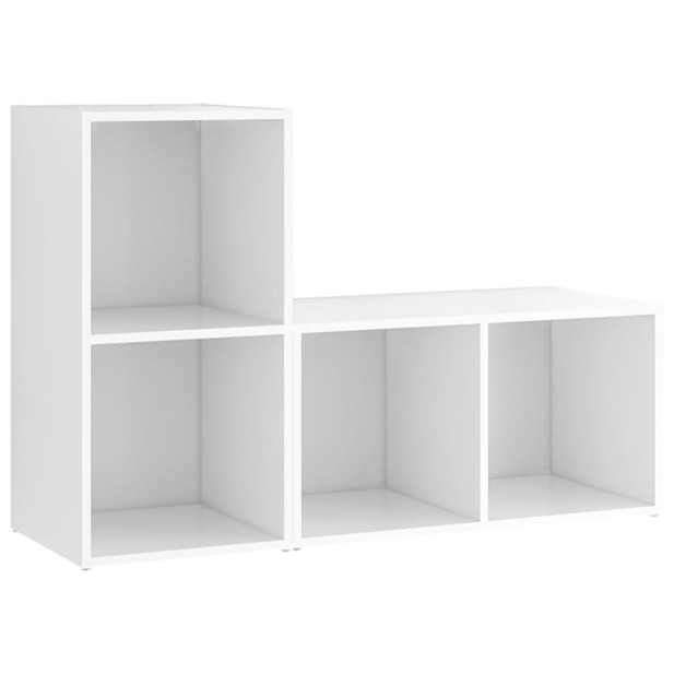 2 db fehér forgácslap TV-szekrény 72 x 35 x 36,5 cm - utánvéttel vagy ingyenes szállítással