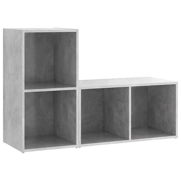 2 db betonszürke szerelt fa TV-szekrény 72 x 35 x 36,5 cm - utánvéttel vagy ingyenes szállítással