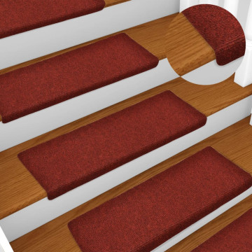 10 db bordó tűlyukasztott lépcsőszőnyeg 65x21x4 cm - utánvéttel vagy ingyenes szállítással