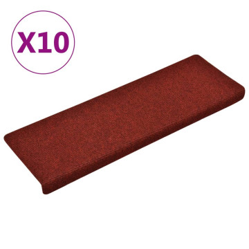 10 db bordó tűlyukasztott lépcsőszőnyeg 65x21x4 cm - utánvéttel vagy ingyenes szállítással
