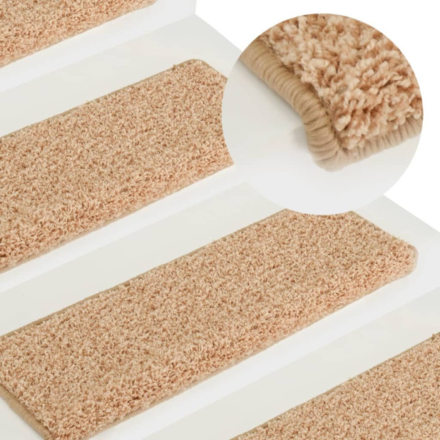 15 db aranyszínű lépcsőszőnyeg 65x21x4 cm - utánvéttel vagy ingyenes szállítással