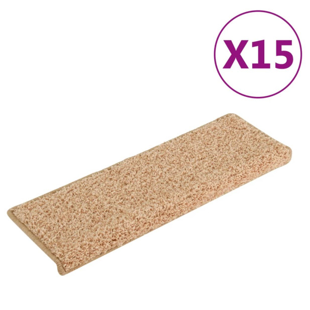 15 db aranyszínű lépcsőszőnyeg 65x21x4 cm - utánvéttel vagy ingyenes szállítással