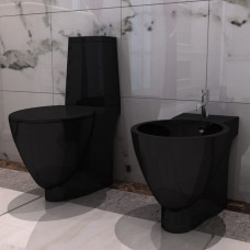 Fekete kerámia WC és bidé szett - utánvéttel vagy ingyenes szállítással
