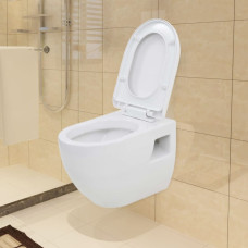 Falra szerelhető fehér kerámia WC rejtett öblítőtartállyal - utánvéttel vagy ingyenes szállítással