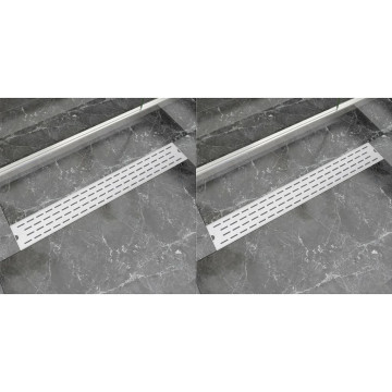 2 db lineáris rozsdamentes acél vonal zuhany lefolyó 830x140 mm - utánvéttel vagy ingyenes szállítással