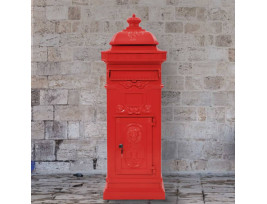 Piros, vintage, rozsdamentes alumínium álló postaláda - utánvéttel vagy ingyenes szállítással