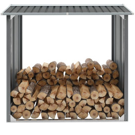 Szürke horganyzott acél kerti tűzifatároló 172 x 91 x 154 cm - utánvéttel vagy ingyenes szállítással