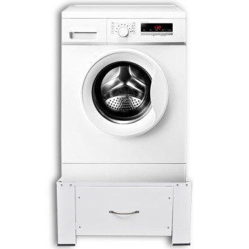 Fehér, fiókos mosógéptartó állvány - utánvéttel vagy ingyenes szállítással