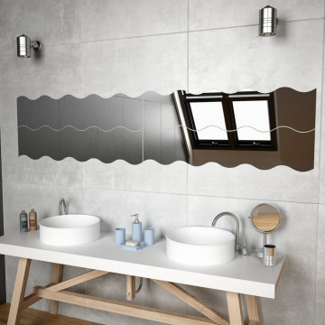 4 db hullám alakú falitükör 100 x 23 cm - utánvéttel vagy ingyenes szállítással