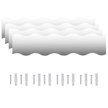 4 db hullám alakú falitükör 100 x 23 cm - utánvéttel vagy ingyenes szállítással