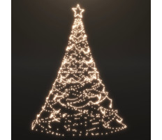Meleg fehér 500 LED-es karácsonyfa fémoszloppal 3 m - utánvéttel vagy ingyenes szállítással