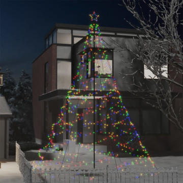 Karácsonyfa fémoszloppal és 1400 színes LED-del 5 m - utánvéttel vagy ingyenes szállítással