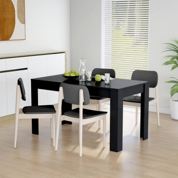 Fekete szerelt fa étkezőasztal 140 x 74,5 x 76 cm - utánvéttel vagy ingyenes szállítással