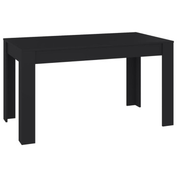 Fekete szerelt fa étkezőasztal 140 x 74,5 x 76 cm - utánvéttel vagy ingyenes szállítással