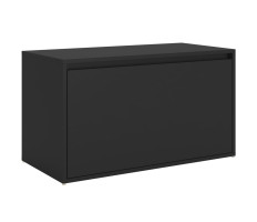 Fekete forgácslap előszoba pad 80 x 40 x 45 cm - utánvéttel vagy ingyenes szállítással