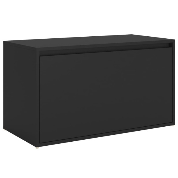 Fekete forgácslap előszoba pad 80 x 40 x 45 cm - utánvéttel vagy ingyenes szállítással