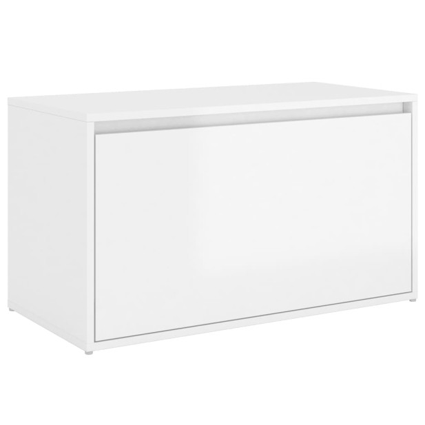 Magasfényű fehér forgácslap előszoba pad 80 x 40 x 45 cm - utánvéttel vagy ingyenes szállítással
