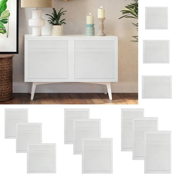 Fehér tömör fenyőfa lamellás szekrényajtó 61,5 x 59,4 cm - utánvéttel vagy ingyenes szállítással