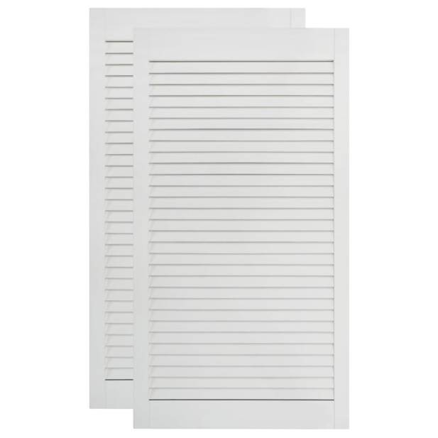 2 db fehér tömör fenyőfa lamellás szekrényajtó 99,3 x 39,4 cm - utánvéttel vagy ingyenes szállítással