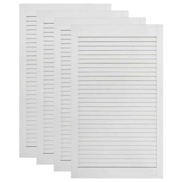 4 db fehér tömör fenyőfa lamellás szekrényajtó 99,3 x 49,4 cm - utánvéttel vagy ingyenes szállítással