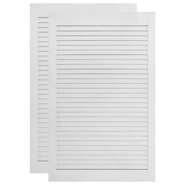 2 db fehér tömör fenyőfa lamellás szekrényajtó 99,3 x 59,4 cm - utánvéttel vagy ingyenes szállítással