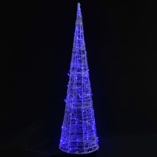 Dekoratív kék fényű LED-es akril fénykúp 120 cm - utánvéttel vagy ingyenes szállítással