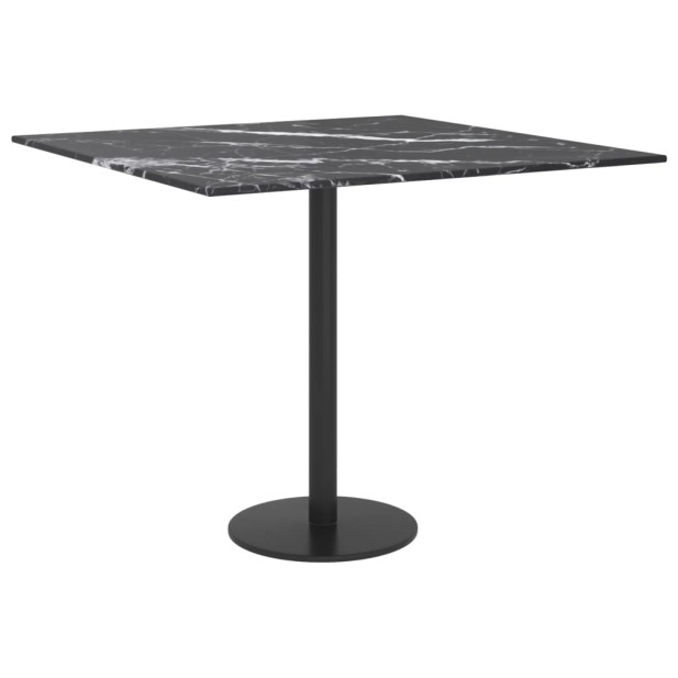 Fekete edzett üveg asztallap márványdizájnnal 50 x 50 cm 6 mm - utánvéttel vagy ingyenes szállítással