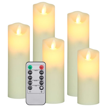 5 darabos meleg fehér LED-es gyertyaszett távirányítóval - utánvéttel vagy ingyenes szállítással