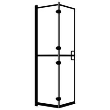 Fekete ESG zuhanykabin összecsukható ajtóval 100 x 140 cm - utánvéttel vagy ingyenes szállítással