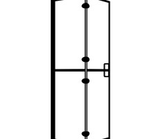 Fekete ESG zuhanykabin összecsukható ajtóval 100 x 140 cm - utánvéttel vagy ingyenes szállítással