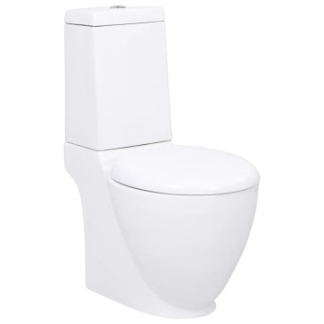 Fürdőszobai kerek fehér kerámia WC alsó vízelvezetéssel - utánvéttel vagy ingyenes szállítással
