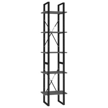 5 szintes szürke szerelt fa könyvszekrény 40 x 30 x 175 cm - utánvéttel vagy ingyenes szállítással