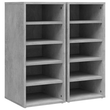 2 db betonszürke szerelt fa cipősszekrény 31,5 x 35 x 70 cm - utánvéttel vagy ingyenes szállítással