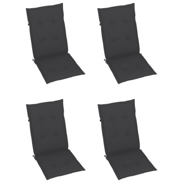 4 db antracit színű párna kerti székhez 120 x 50 x 3 cm - utánvéttel vagy ingyenes szállítással