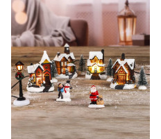 HI LED-es karácsonyi falu jelenet dekoráció - utánvéttel vagy ingyenes szállítással