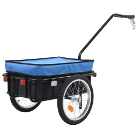 Kék acél kerékpár-utánfutó/kézikocsi 155 x 61 x 83 cm - utánvéttel vagy ingyenes szállítással